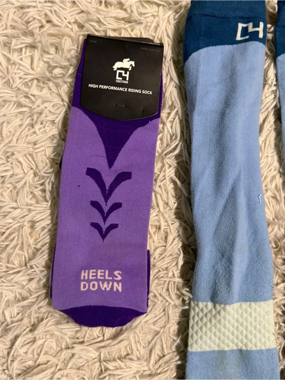 Set Of 2 C4 Equestrian Horseback Riding Tall Boot Socks